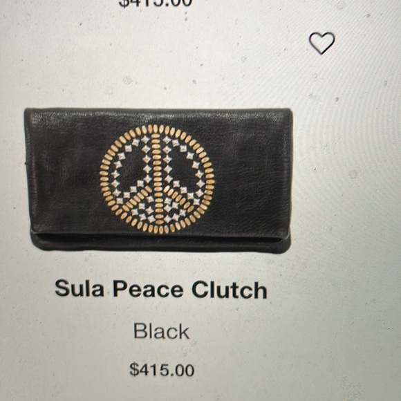 Calleen Cordero Black Imagine Peace Sign Messenger Bag studded with Nickel - Picture 5 of 9